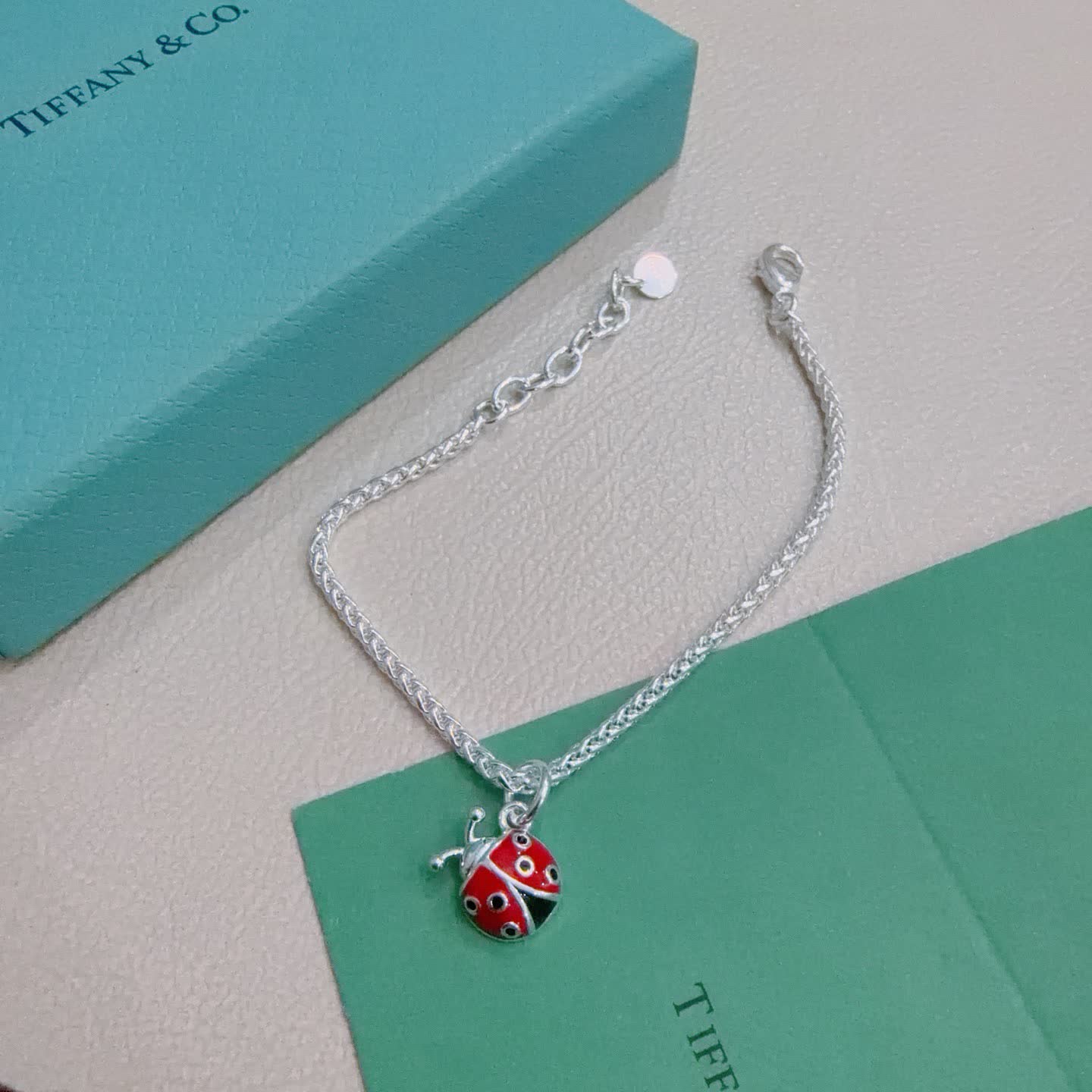 Tiffany & Co. Sterling Silver Ladybug Charm Bracelet